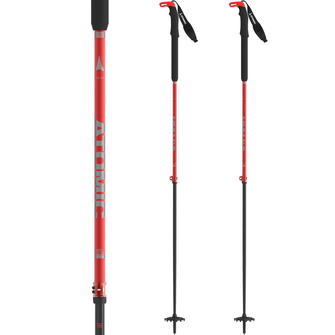Atomic BCT Touring Carbon SQS Poles Red/grey 4 Atomic BCT Touring Carbon SQS Poles Red/grey - Afbeelding 2